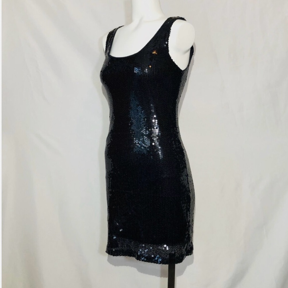 Sparkle sequin stretch black dress medium